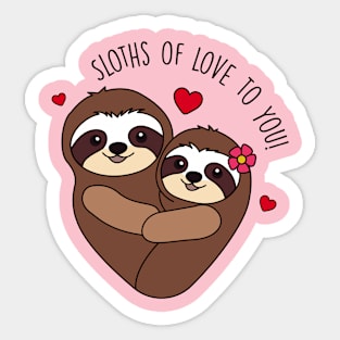 Sloths of love to you! Sticker